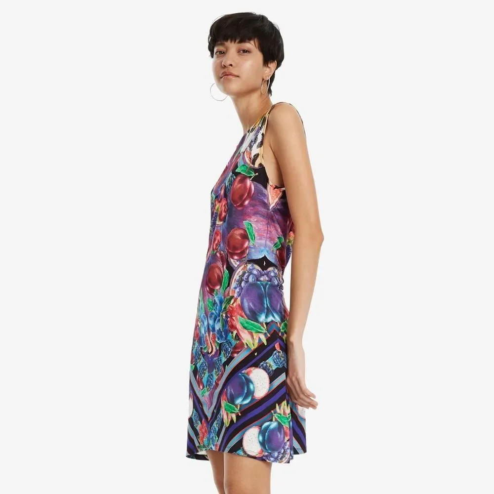 Blue Dress with Fruit Print Nika Size M - Picture 15 of 15